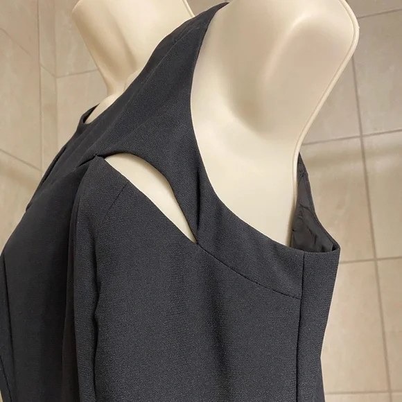 Vintage Adrianna Papell Evening black cocktail dress with bodice slits, size 10 - Picture 6 of 11